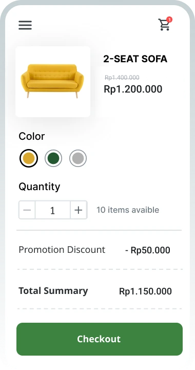 The product cards of e-commerce system display images, prices, and product information for creating websites using the website builder MakeWebEasy.